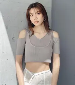 ［rienda］2WAYオフショルニットトップス