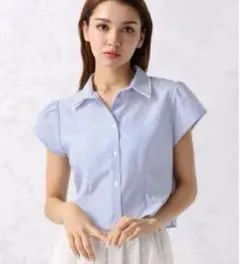 FOREVER21 ブラウス シャツ ストライプクロップドシャツ レディース