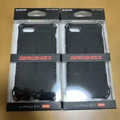 ELECOM ZERO SHOCK iPhone 8 & 7 ケース 2個セット