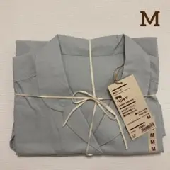 無印良品　綿ブロード　半袖パジャマ　ライトブルー　M