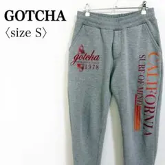 GOTCHA◎裏起毛 刺繍ロゴ スウェットジョガーパンツ S グレー