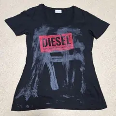DIESEL ブラック グラフィックTシャツ 半袖