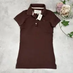 【新品】abercrombie ロゴ刺繍 半袖ポロシャツ レディースXS
