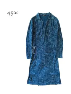 美品✨45R タペットコーティングのドレス インディゴ ワンピース 抜染 45R（フォーティファイブアール）の「水玉タペットのドレス