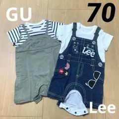 美品⭐︎GU Lee半袖ロンパース 70cm 2枚セット
