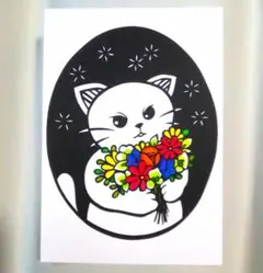 【切り絵】原画　A5サイズ　bouquet13