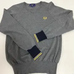 【FRED PERRY】　セーター　グレー　薄手　【フレッドペリー】