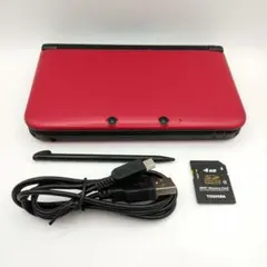 【動作品】Nintendo 3DSLL　レッド×ブラック(付属品あり)