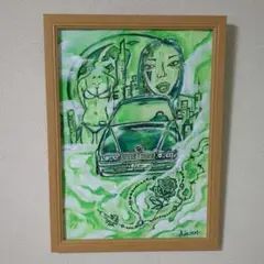手描きアクリル画　八つ切サイズ一点もの