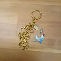 【おまけ付】当時物、ディズニー、ミニー、ゴールドキーホルダー