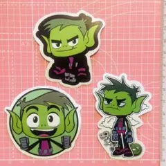 TEEN TITANS ティーン・タイタンズ ビーストボーイ　ステッカー 3枚☆
