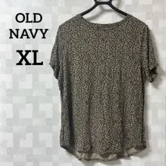 美品✨️OLD NAVY 【XL】ヒョウ柄 半袖シャツ ブラウン 古着