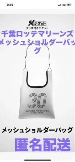 千葉ロッテマリーンズ　メッシュショルダーバッグ