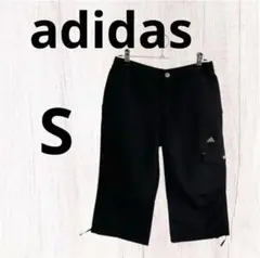 F0237　【adidas】 ハーフパンツ　S　ブラック　サイドポケット