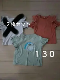 ジーユー　スパンコールTシャツ　オープンショルダー