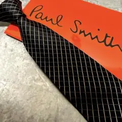 【✨極美品✨】Paul Smith ポールスミス ネクタイ 格子柄 ブラック