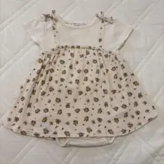 comme une fille 花柄半袖ロンパース　80サイズ