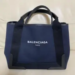 【美品 保存袋付】BALENCIAGA トートバッグ ネイビー カバス S