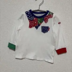 ミキハウスホットビスケッツ ビーンズくん バンダナ風襟デザイン長袖Tシャツ