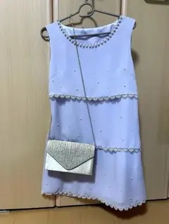美品　パック付き　結婚式ワンピース　ノースリーブワンピース　Mサイズ
