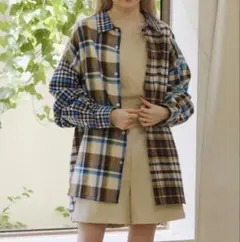 【UNISEX】パッチワークチェックシャツ