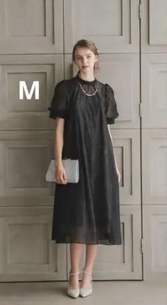 ★新品★MELROSE　Aラインシアードレス 結婚式 パーティー　二次会 PourVous｜ワンピースお呼ばれ フォーマル結婚式パーティー