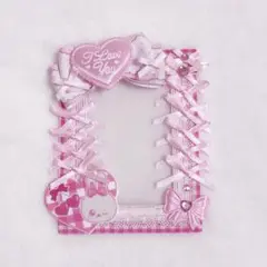 デコケース 硬質ケース ピンク 白 リボン ハート うさぎ