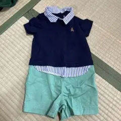 【中古品 目立った汚れなし】GAP6-12ヶ月 ネイビー ポロシャツ ロンパース