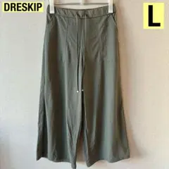 ★DRESKIP★レディース★ワイドパンツ★L★カーキ★