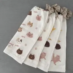 二重　タオルエプロン　4枚　お食事エプロン　おりこうエプロン