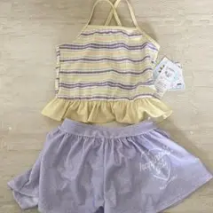 水着　女の子　セパレート　150 黄色　紫　パープル　海　プール　水遊び　学校