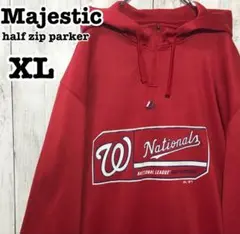 マジェスティック MLB プリント ハーフジップ パーカー XL