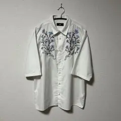 【HARE】レトロフラワーシシュウシャツ