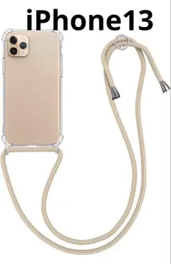 iPhone13対応 ケース ショルダクリア TPU カバー ストラップ付き