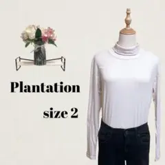 Plantation タートルネック ピンク 2 長袖 綿100