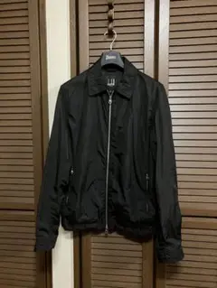 美品DUNHILLダンヒル ブラック ライトハリントンナイロンジャケットＬ