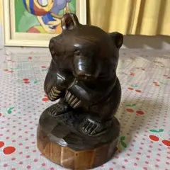 ☆熊　木製　置物　レトロ☆