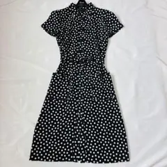 極美品 アニエスベー ドット シャツ シアー ワンピース ベルト 38