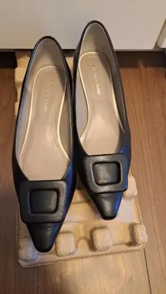 Odette e Odile ポインテッドトゥパンプス レザー 黒 23.5