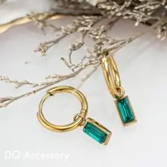 ジルコニアフープ ピアス 14k コーティング レディース メンズ P-001