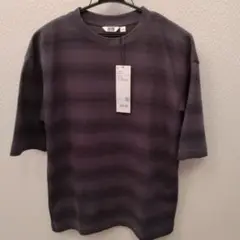 エアリズムコットンオーバーサイズボーダーTシャツ