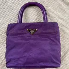 プラダさらにお値下げしました!PRADA トートバッグ パープル 革の持ち手