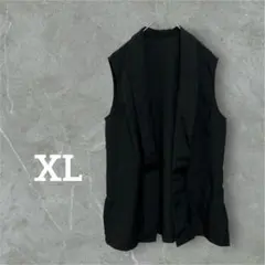 ✨️匿名配送✨️ブラック ベスト 【XL】 ノースリーブ ジャケット 黒 シンプル