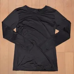 エアリズムUVカットクルーネックT（長袖）　ブラック　XL