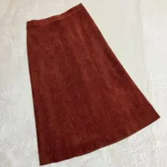 ㈱オフ・オン ＊ 良品✨ スカート コーデュロイ ロング丈 (9) 赤茶
