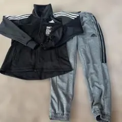 adidas ジャージ上下セット S 黒/グレー
