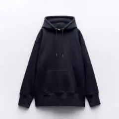 ZARA ユーズドエフェクト　フーディー　ネイビー