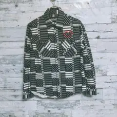 Schott ショット長袖ネルシャツ チェック柄　Lサイズ　星柄　星条旗