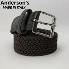 ✨極美品✨アンダーソンズ ラバーエラスティック メッシュベルト 85 ブラウン