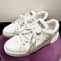 miumiuホワイトレザースニーカー 36.5
